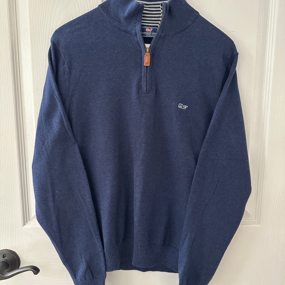 Men's vineyard Vines Navy Blue Knit 1/4 Zip Sweater